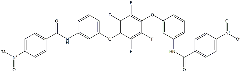 4-nitro-N-(3-{2,3,5,6-tetrafluoro-4-[3-({4-nitrobenzoyl}amino)phenoxy]phenoxy}phenyl)benzamide Struktur