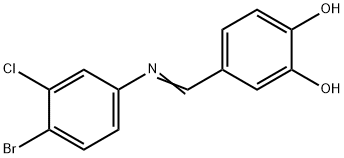 4-{[(4-bromo-3-chlorophenyl)imino]methyl}-1,2-benzenediol Struktur