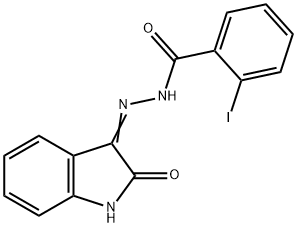 2-iodo-N'-(2-oxo-1,2-dihydro-3H-indol-3-ylidene)benzohydrazide Struktur