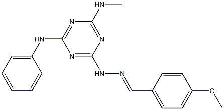 4-methoxybenzaldehyde [4-anilino-6-(methylamino)-1,3,5-triazin-2-yl]hydrazone Struktur