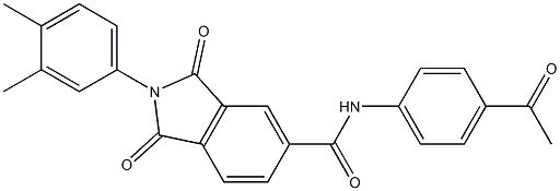 N-(4-acetylphenyl)-2-(3,4-dimethylphenyl)-1,3-dioxo-5-isoindolinecarboxamide Struktur