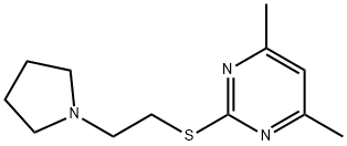 4,6-dimethyl-2-(2-(pyrrolidin-1-yl)ethylthio)pyrimidine Struktur