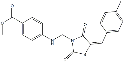 methyl 4-({[5-(4-methylbenzylidene)-2,4-dioxo-1,3-thiazolidin-3-yl]methyl}amino)benzoate Struktur