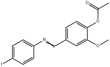 4-{[(4-iodophenyl)imino]methyl}-2-methoxyphenyl acetate Struktur