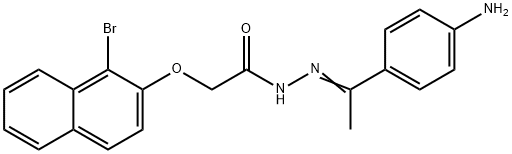 N'-[(E)-1-(4-aminophenyl)ethylidene]-2-[(1-bromo-2-naphthyl)oxy]acetohydrazide Struktur