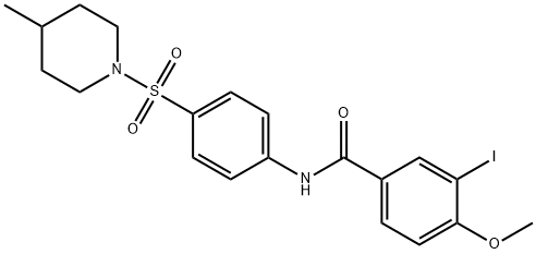 3-iodo-4-methoxy-N-{4-[(4-methyl-1-piperidinyl)sulfonyl]phenyl}benzamide Struktur