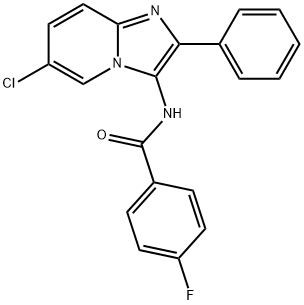 N-(6-chloro-2-phenylimidazo[1,2-a]pyridin-3-yl)-4-fluorobenzamide Struktur