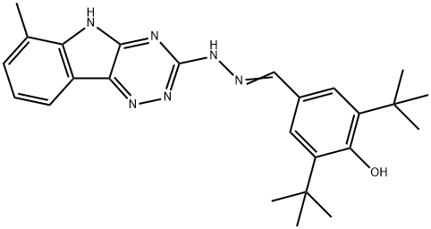 3,5-ditert-butyl-4-hydroxybenzaldehyde (6-methyl-5H-[1,2,4]triazino[5,6-b]indol-3-yl)hydrazone Struktur