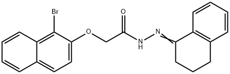 2-[(1-bromo-2-naphthyl)oxy]-N'-[3,4-dihydro-1(2H)-naphthalenylidene]acetohydrazide Struktur