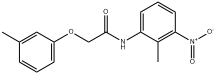 N-(2-methyl-3-nitrophenyl)-2-(3-methylphenoxy)acetamide Struktur