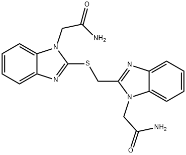 2-[2-({[1-(2-amino-2-oxoethyl)-1H-benzimidazol-2-yl]methyl}sulfanyl)-1H-benzimidazol-1-yl]acetamide Struktur