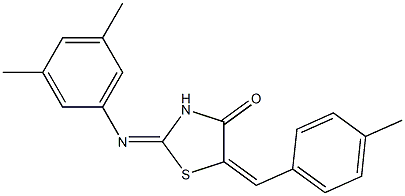 2-[(3,5-dimethylphenyl)imino]-5-(4-methylbenzylidene)-1,3-thiazolidin-4-one Struktur