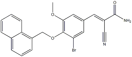 3-[3-bromo-5-methoxy-4-(1-naphthylmethoxy)phenyl]-2-cyanoacrylamide Struktur