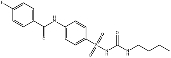 N-[4-({[(butylamino)carbonyl]amino}sulfonyl)phenyl]-4-fluorobenzamide Struktur