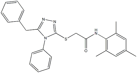 2-[(5-benzyl-4-phenyl-4H-1,2,4-triazol-3-yl)sulfanyl]-N-mesitylacetamide Struktur