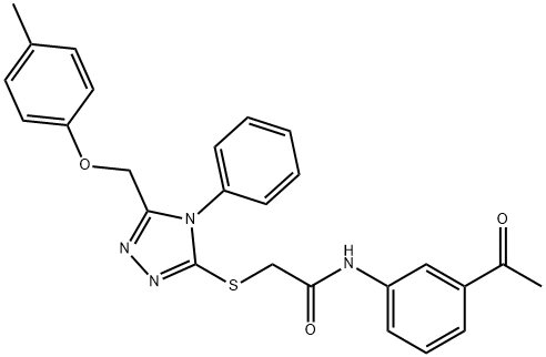 N-(3-acetylphenyl)-2-({5-[(4-methylphenoxy)methyl]-4-phenyl-4H-1,2,4-triazol-3-yl}sulfanyl)acetamide Struktur