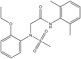 N-(2,6-dimethylphenyl)-2-[2-ethoxy(methylsulfonyl)anilino]acetamide Struktur