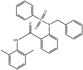 2-[benzyl(phenylsulfonyl)amino]-N-(2,6-dimethylphenyl)benzamide Struktur