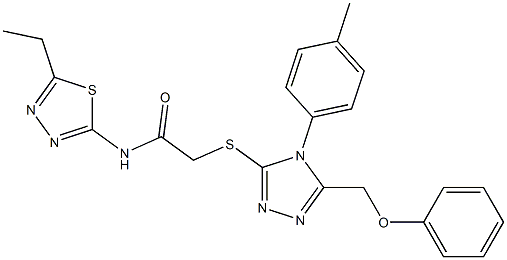 N-(5-ethyl-1,3,4-thiadiazol-2-yl)-2-{[4-(4-methylphenyl)-5-(phenoxymethyl)-4H-1,2,4-triazol-3-yl]sulfanyl}acetamide Struktur