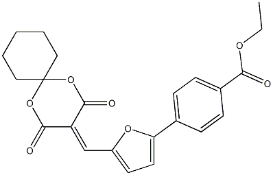 ethyl 4-{5-[(2,4-dioxo-1,5-dioxaspiro[5.5]undec-3-ylidene)methyl]furan-2-yl}benzoate Struktur