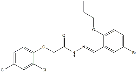 N'-(5-bromo-2-propoxybenzylidene)-2-(2,4-dichlorophenoxy)acetohydrazide Struktur