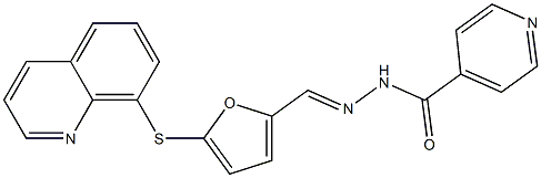 N'-{[5-(8-quinolinylsulfanyl)-2-furyl]methylene}isonicotinohydrazide Struktur