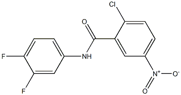 2-chloro-N-(3,4-difluorophenyl)-5-nitrobenzamide Struktur