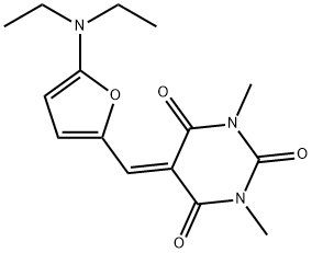 5-{[5-(diethylamino)-2-furyl]methylene}-1,3-dimethyl-2,4,6(1H,3H,5H)-pyrimidinetrione Struktur