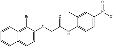 2-[(1-bromo-2-naphthyl)oxy]-N-(2-methyl-4-nitrophenyl)acetamide Struktur