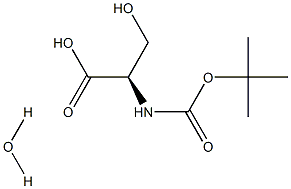 (R)-2-((tert-Butoxycarbonyl)amino)-3-hydroxypropanoic acid hydrate Struktur