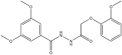 3,5-dimethoxy-N'-[(2-methoxyphenoxy)acetyl]benzohydrazide Struktur