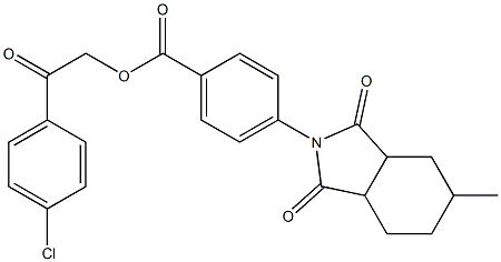 2-(4-chlorophenyl)-2-oxoethyl 4-(5-methyl-1,3-dioxooctahydro-2H-isoindol-2-yl)benzoate Struktur