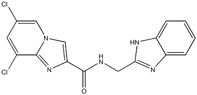 N-(1H-benzimidazol-2-ylmethyl)-6,8-dichloroimidazo[1,2-a]pyridine-2-carboxamide Struktur