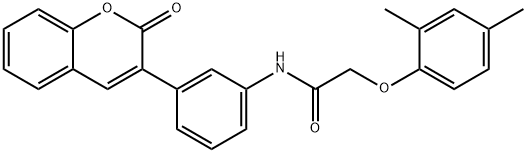 2-(2,4-dimethylphenoxy)-N-[3-(2-oxo-2H-chromen-3-yl)phenyl]acetamide Struktur