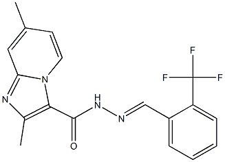 2,7-dimethyl-N'-[2-(trifluoromethyl)benzylidene]imidazo[1,2-a]pyridine-3-carbohydrazide Struktur