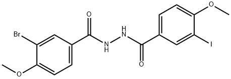 3-bromo-N'-(3-iodo-4-methoxybenzoyl)-4-methoxybenzohydrazide Struktur