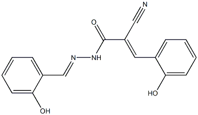 2-cyano-N'-(2-hydroxybenzylidene)-3-(2-hydroxyphenyl)acrylohydrazide Struktur