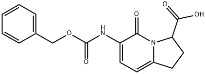 6-(((benzyloxy)carbonyl)amino)-5-oxo-1,2,3,5-tetrahydroindolizine-3-carboxylic acid Struktur