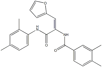 N-[1-[(2,4-dimethylanilino)carbonyl]-2-(2-furyl)vinyl]-3,4-dimethylbenzamide Struktur