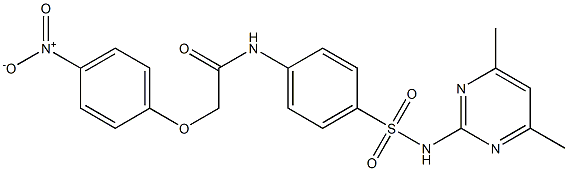 N-(4-{[(4,6-dimethyl-2-pyrimidinyl)amino]sulfonyl}phenyl)-2-(4-nitrophenoxy)acetamide Struktur