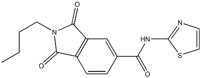 2-butyl-1,3-dioxo-N-(1,3-thiazol-2-yl)isoindoline-5-carboxamide Struktur