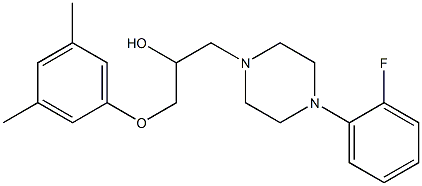 1-(3,5-dimethylphenoxy)-3-[4-(2-fluorophenyl)-1-piperazinyl]-2-propanol Struktur