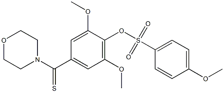 2,6-dimethoxy-4-(morpholin-4-ylcarbothioyl)phenyl 4-methoxybenzenesulfonate Struktur