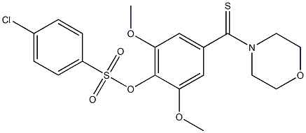 2,6-dimethoxy-4-(4-morpholinylcarbothioyl)phenyl 4-chlorobenzenesulfonate Struktur