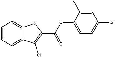 4-bromo-2-methylphenyl 3-chloro-1-benzothiophene-2-carboxylate Struktur