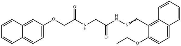 N-(2-{2-[(2-ethoxy-1-naphthyl)methylene]hydrazino}-2-oxoethyl)-2-(2-naphthyloxy)acetamide Struktur