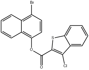 4-bromo-1-naphthyl 3-chloro-1-benzothiophene-2-carboxylate Struktur