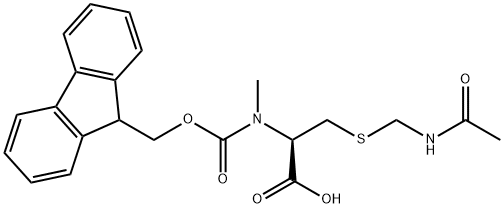 (2R)-3-(acetamidomethylsulfanyl)-2-[9H-fluoren-9-ylmethoxycarbonyl(methyl)amino]propanoic acid Struktur