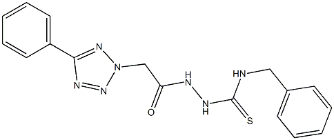 N-(phenylmethyl)-2-[(5-phenyl-2H-tetraazol-2-yl)acetyl]hydrazinecarbothioamide Struktur