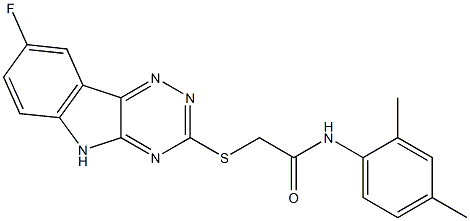 N-(2,4-dimethylphenyl)-2-[(8-fluoro-5H-[1,2,4]triazino[5,6-b]indol-3-yl)sulfanyl]acetamide Struktur